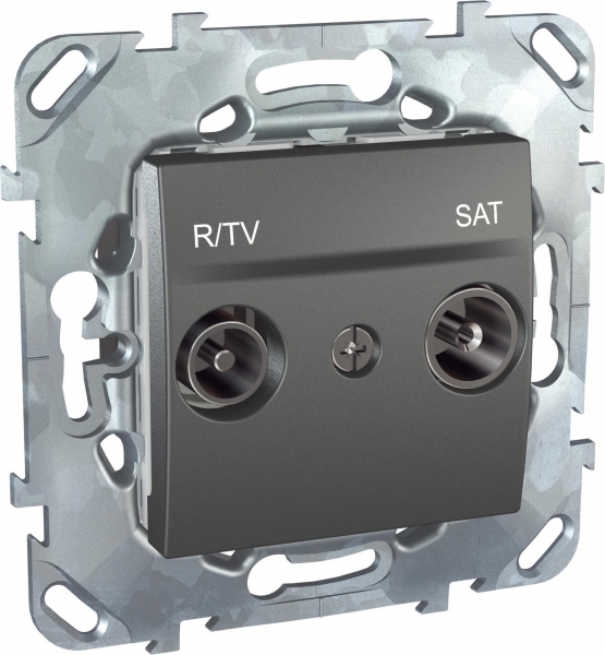 UNICA TOP РОЗЕТКА R-TV/SAT, проходная, ГРАФИТ