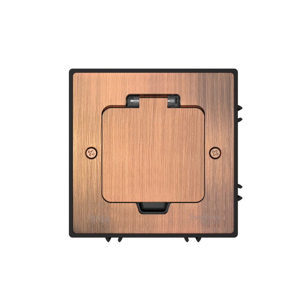 MultiDesk Лючок на 2 модуля IP44 с монтажной коробкой для бетонных полов МЕДЬ, тип MDK20