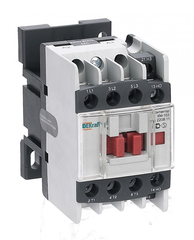 Контактор 12А 220В АС3 1НО+1НЗ КМ-103 Dekraft
