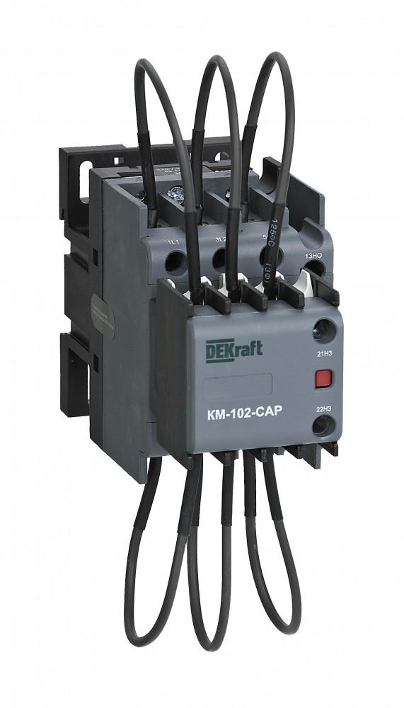 Контактор конденсаторный 25кВАр, 220/230В, AC6b, 2НЗ серии КМ-102-CAP Dekraft