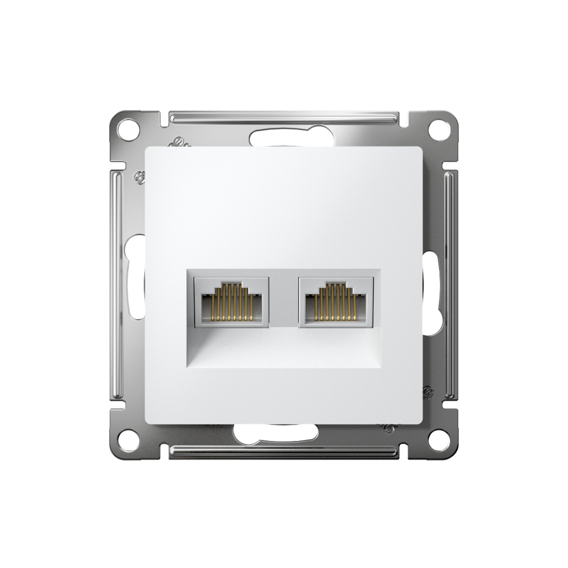 ATLASDESIGN РОЗЕТКА двойная компьютерная RJ45+RJ45 кат. 6А, механизм, БЕЛЫЙ