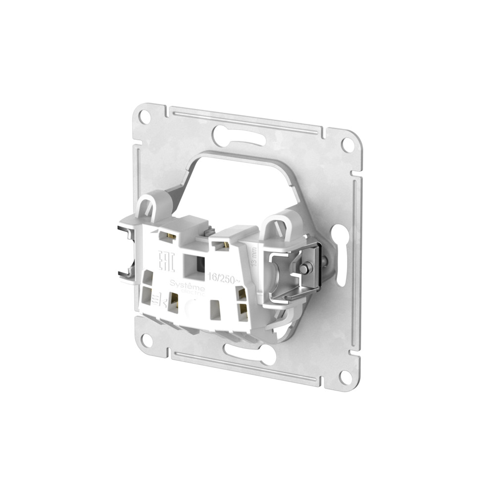 ATLASDESIGN РОЗЕТКА без заземления без шторок, 16А, в сборе, быстрозажим. клем., СТАЛЬ