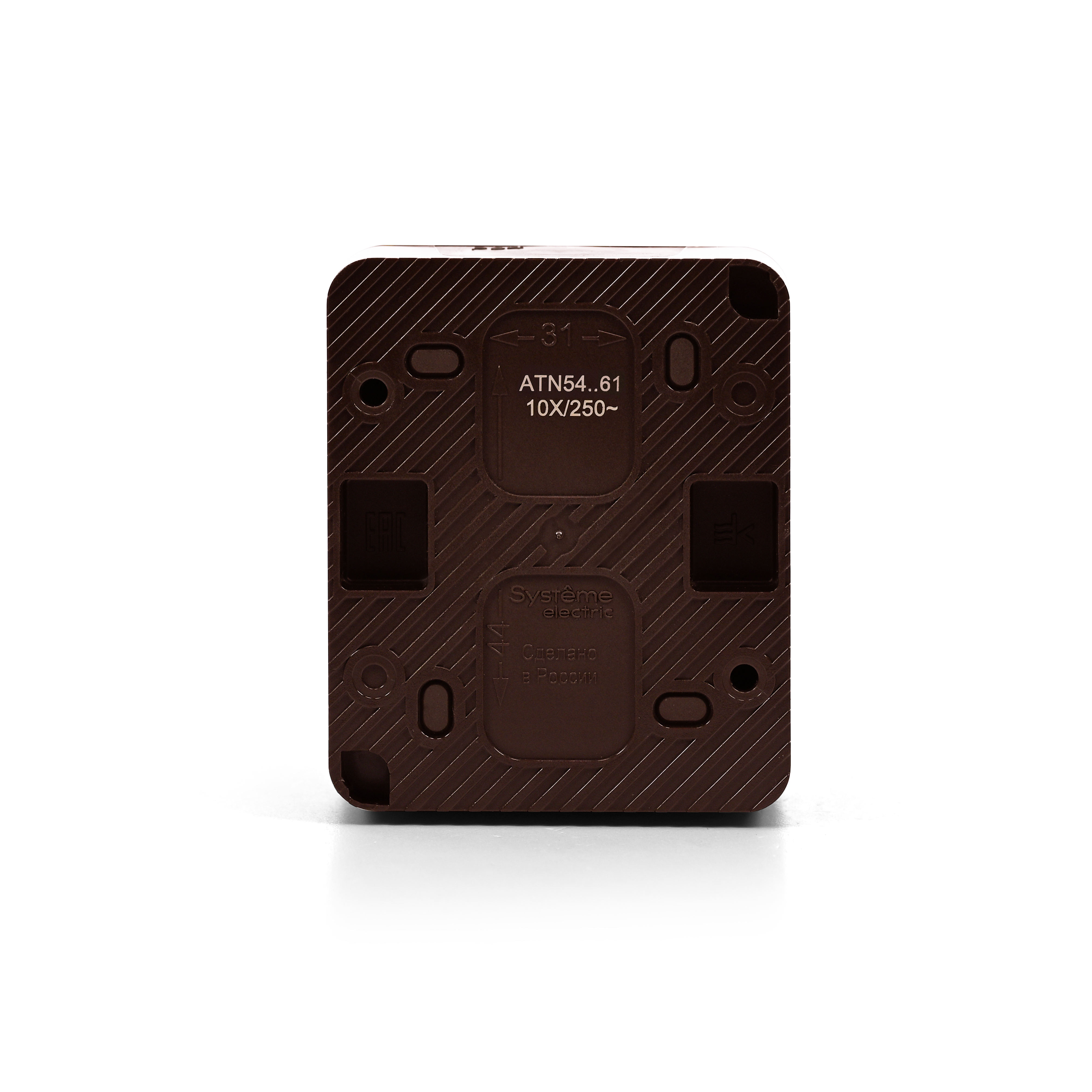 ATLASDESIGN PROFI IP54 О/У 1-клавишный ПЕРЕКЛЮЧАТЕЛЬ, сх.6, 10АХ, КОРИЧНЕВЫЙ