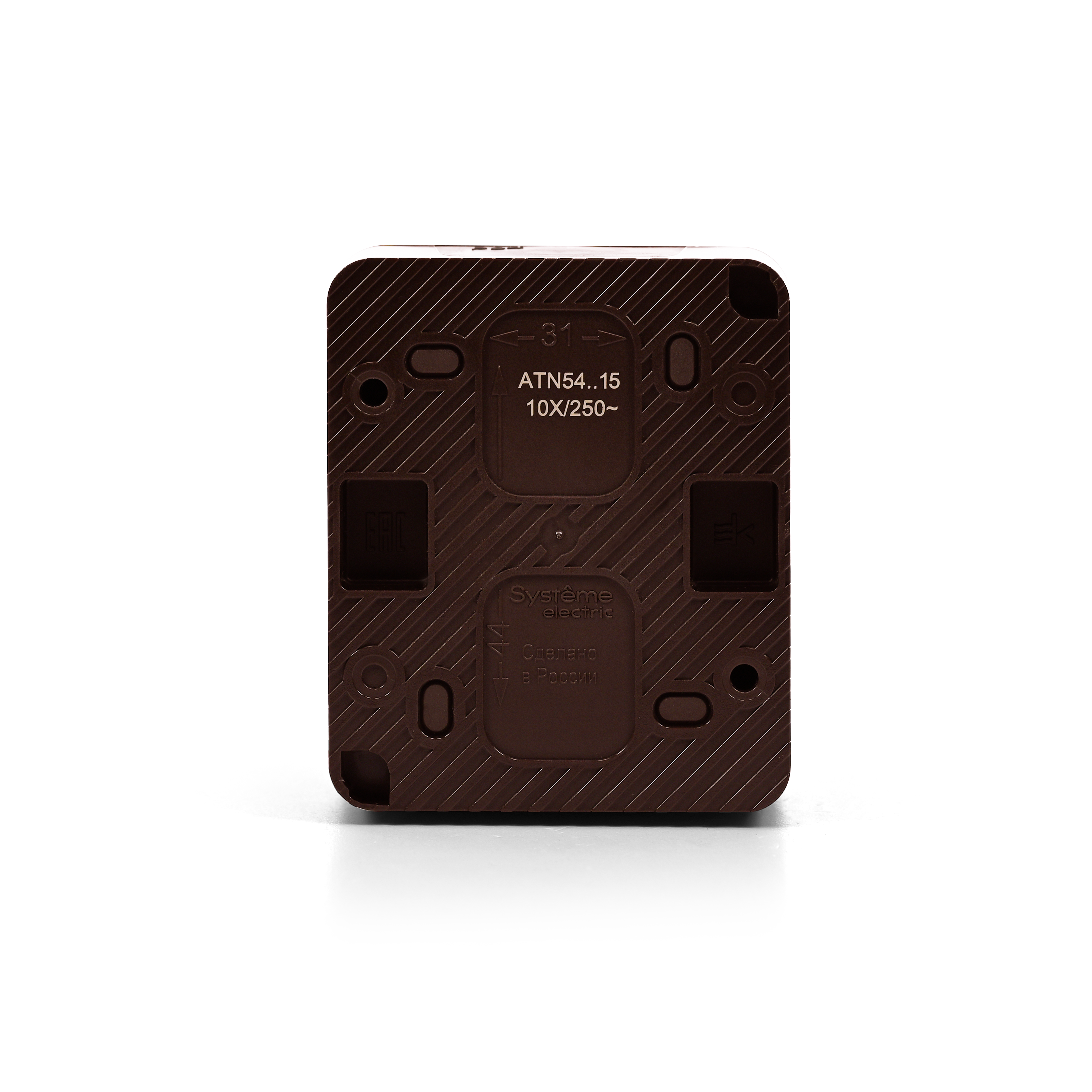 ATLASDESIGN PROFI IP54 О/У 1-клавишный ВЫКЛЮЧАТЕЛЬ КНОПОЧНЫЙ, сх.1, 10А, КОРИЧНЕВЫЙ