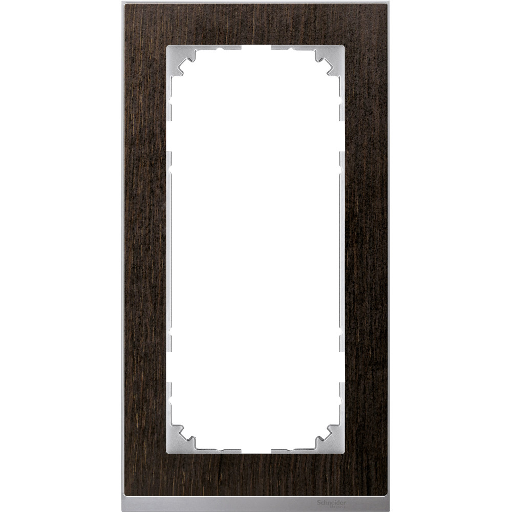 MERTEN M-Pure Decor РАМКА 2 поста б/перегородки, ВЕНГЕ/АЛЮМИНИЙ, SM