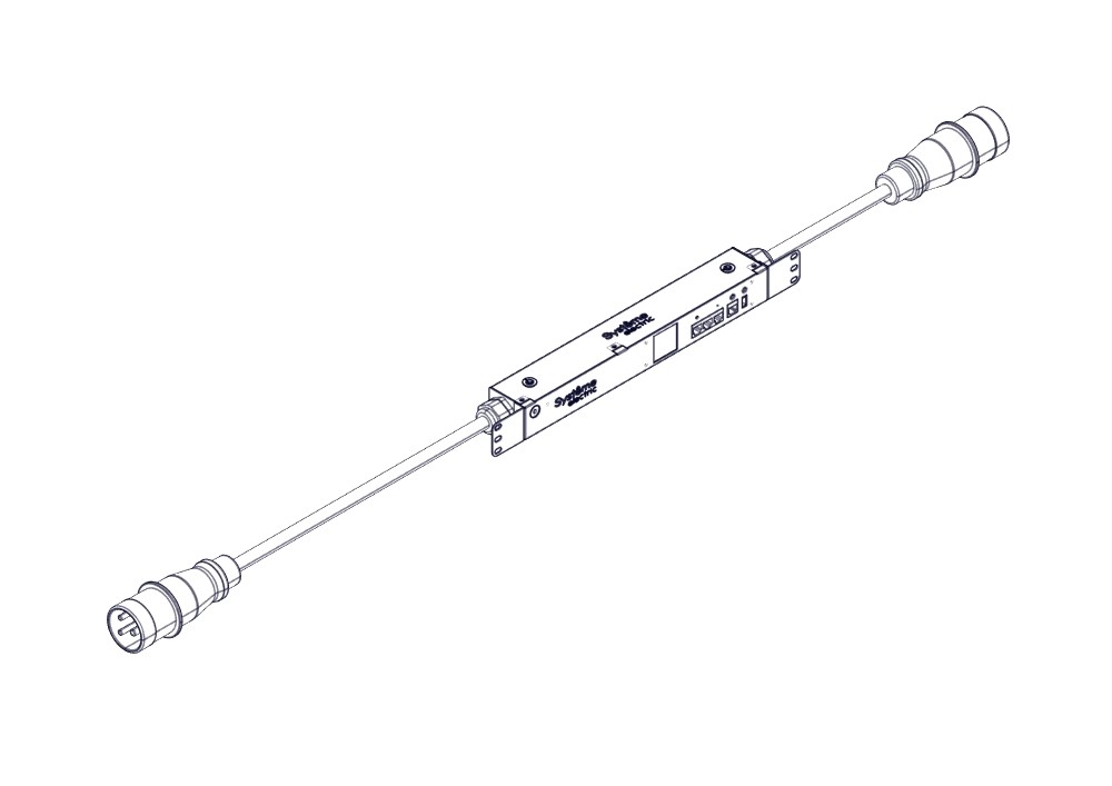 БРП, с мониторингом, серия Uniprom, 0/1U, 240В, 1Ф, 16A, вход IEC309, выход IEC309