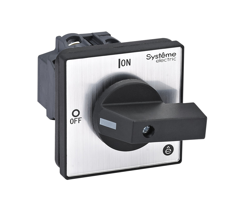 ВЫКЛЮЧАТЕЛЬ-РАЗЪЕДИНИТЕЛЬ 3P 20A IP40 С ЧЁРНОЙ РУКОЯТКОЙ НА ДВЕРЦУ 4 ВИНТАМИ