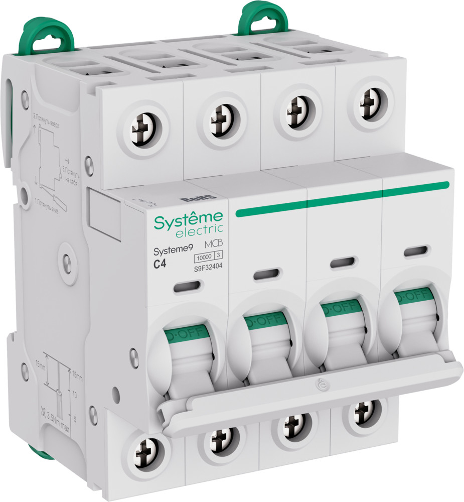 Systeme9 Автоматический выключатель (АВ) C 4A 4P 10kA 400В