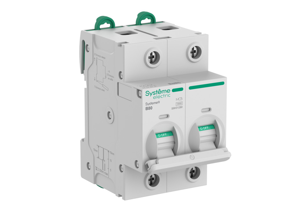 Systeme9 Автоматический выключатель (АВ) 27мм B 80A 2P 10 kA 400В