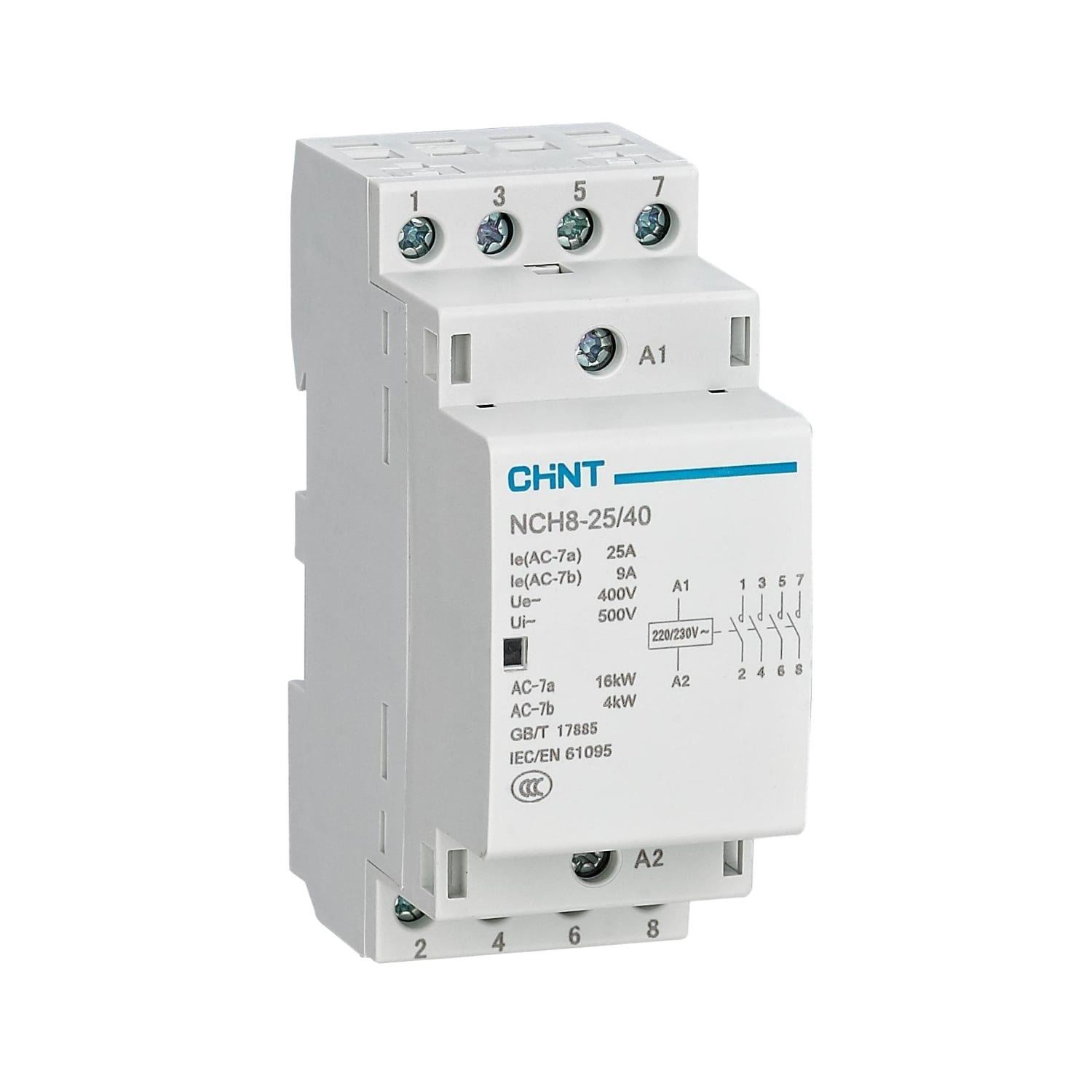 Контактор модульный NCH8-25/31 25A 3НО+1HЗ 220/230V  (CHINT)