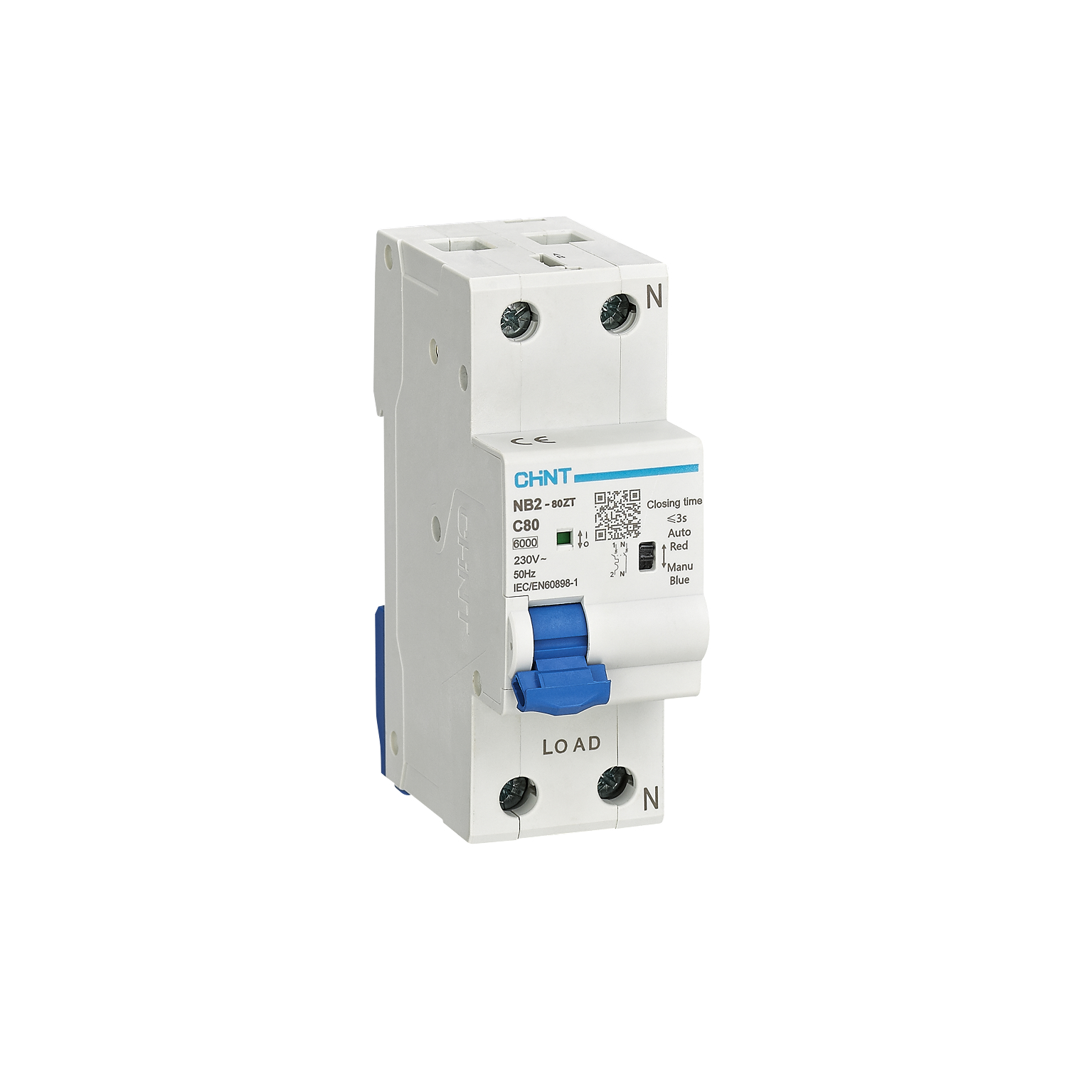 Авт. выкл. NB2-80ZT 1P+N 25А 6кА хар-ка C (R)