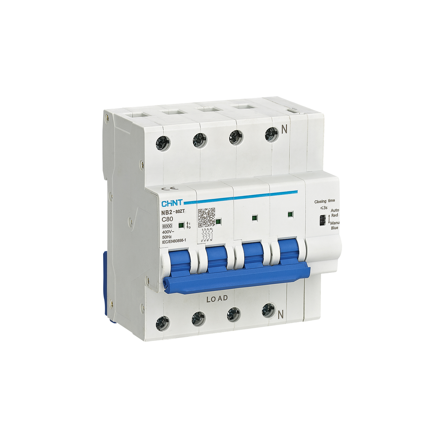 Авт. выкл. NB2-80ZT 3P+N 16А 6кА хар-ка C (R)