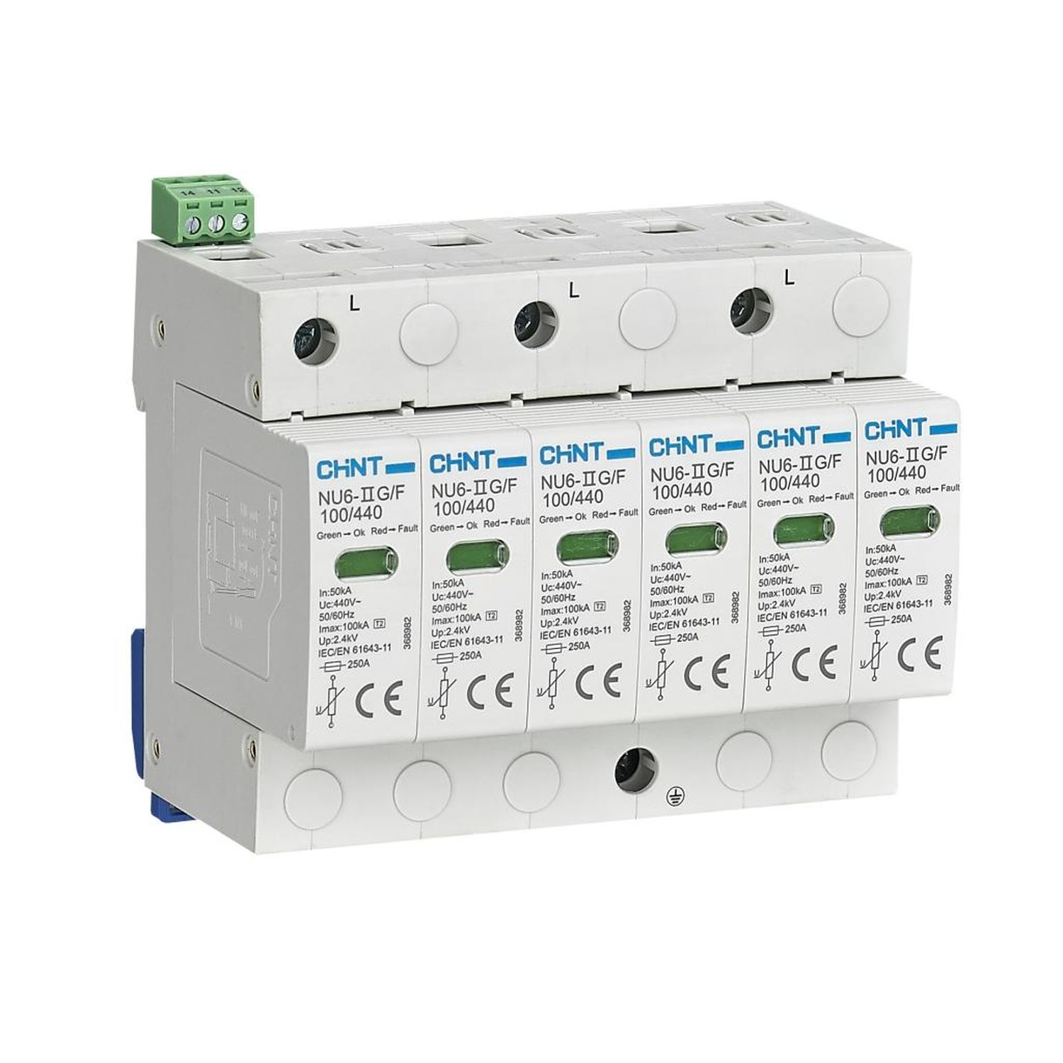УЗИП NU6-IIG 3P In=40кА Im=100кА Uc=440B (класс II)